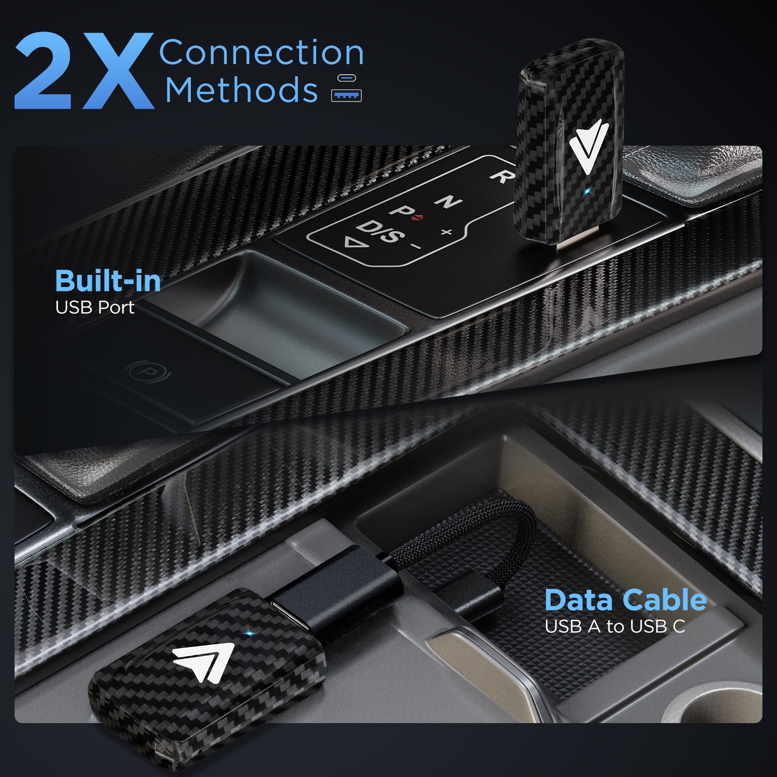 MSXTTLY Adattatore Android Auto U2A Wireless 2024 Android Auto Sitck Convertire AA cablato in Wireless per auto con telefoni Android AA cablati 11-16, Mini e stabile, USB C/A