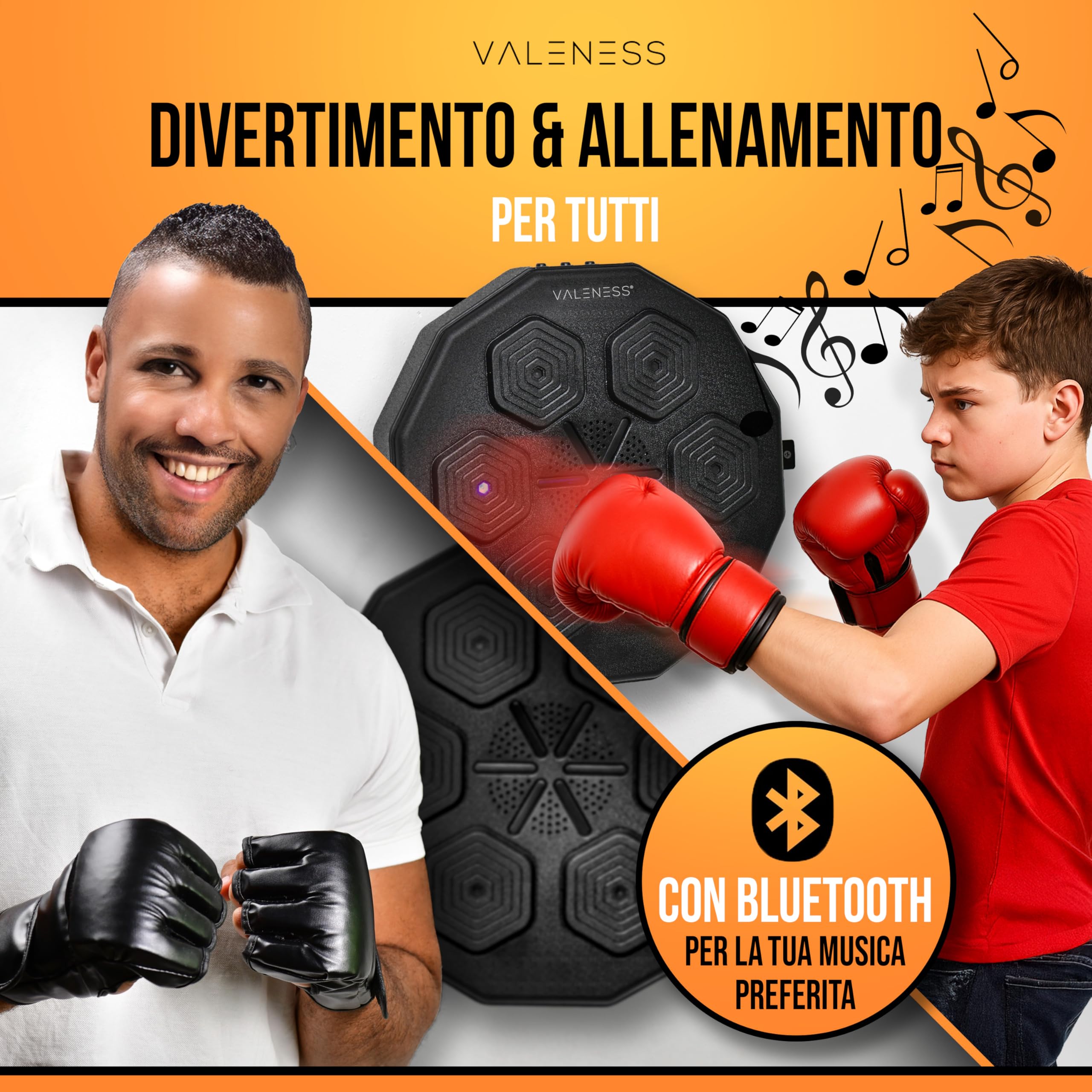 VALENESS Smart Music Boxing Machine Boxe LED Macchina da Parete Guantoni Allenamento Casa