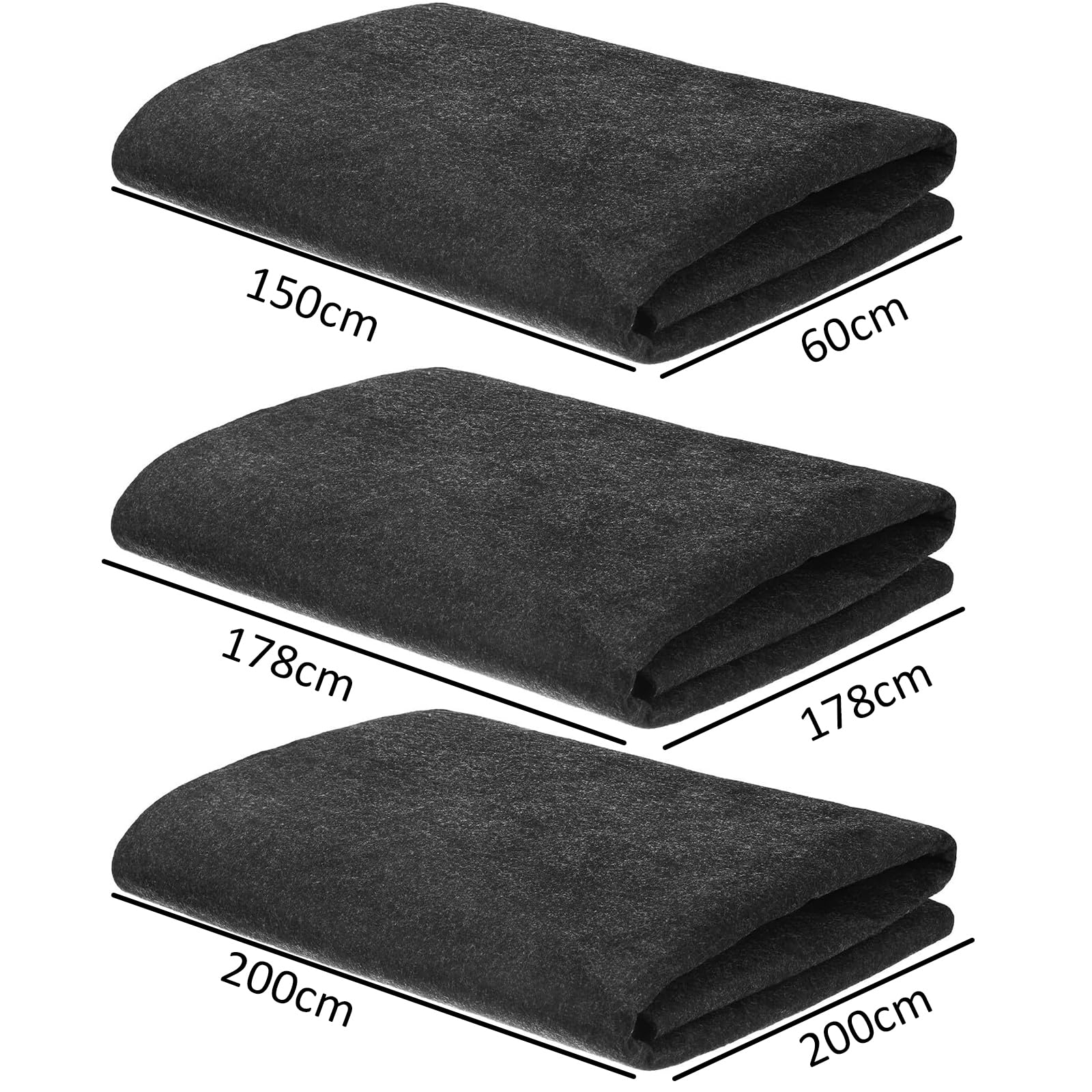 Alfombrilla de fieltro antideslizante para taller de coche, baño, seguridad y uso en la cocina, 178 x 178 cm, antifatiga