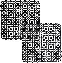 Echehi 2 Packs of Kitchen Sink Mat, 27 x 27 cm, DIY for Kitchen Sink Mats, Quick Draining Kitchen Mat for Dishes, Glasses, Vegetables, Black