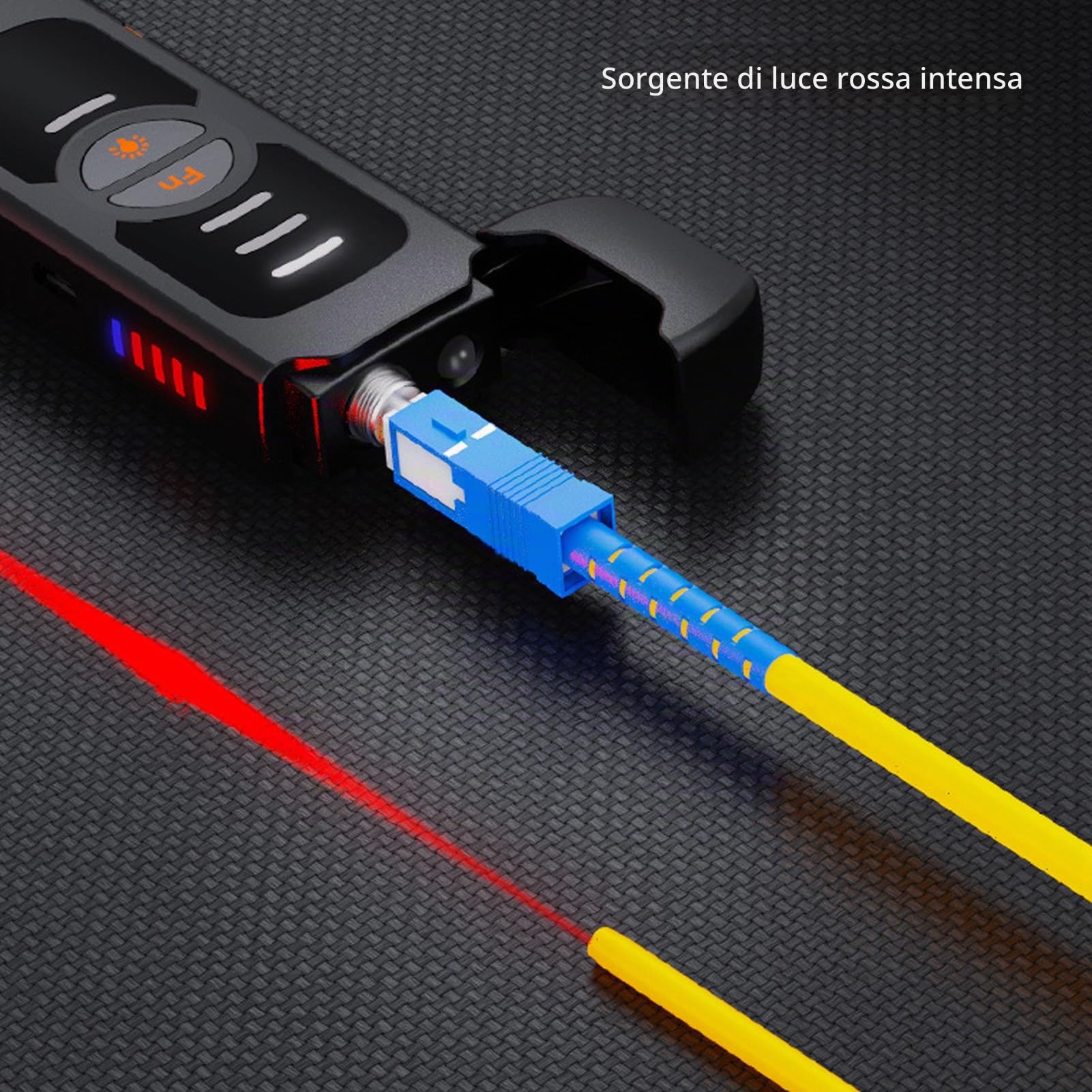 Visual Fault Locator, 15mW Localizzatore Di Guasto Visivo Tester Cavo Fibra Ottica Con 2.5mm FC/SC/ST Interfaccia, 3 Livelli Penna FTTH VFL Regolabile Localizzatore Visivo Guasti Fibra Ottica