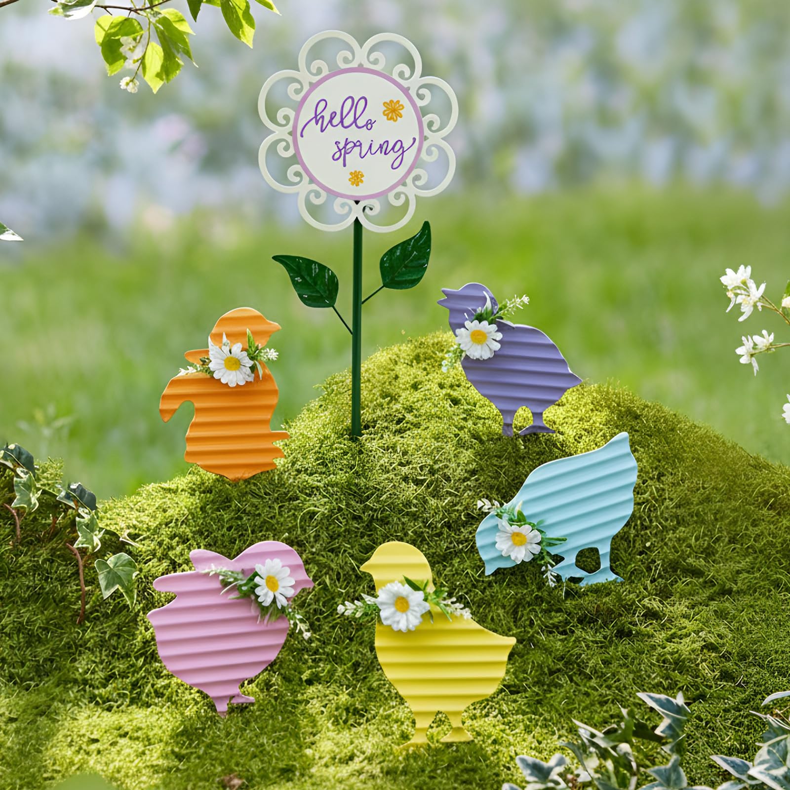 67% Off! 6-Pack Metal Chicken Yard Art Garden Stakes