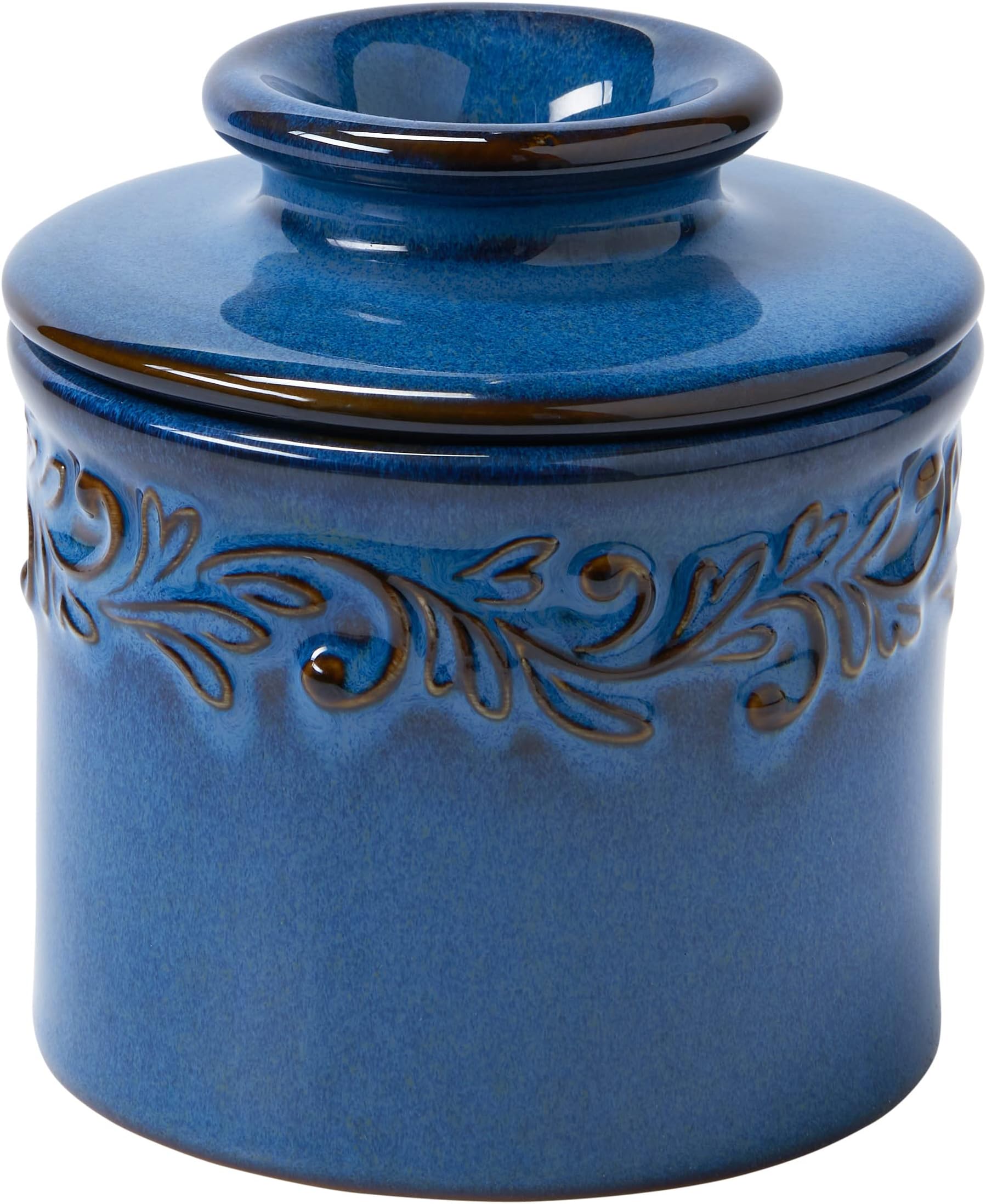 The Original Butter Bell crock, Antique Collection, Denim Blue - Reactive Glaze
