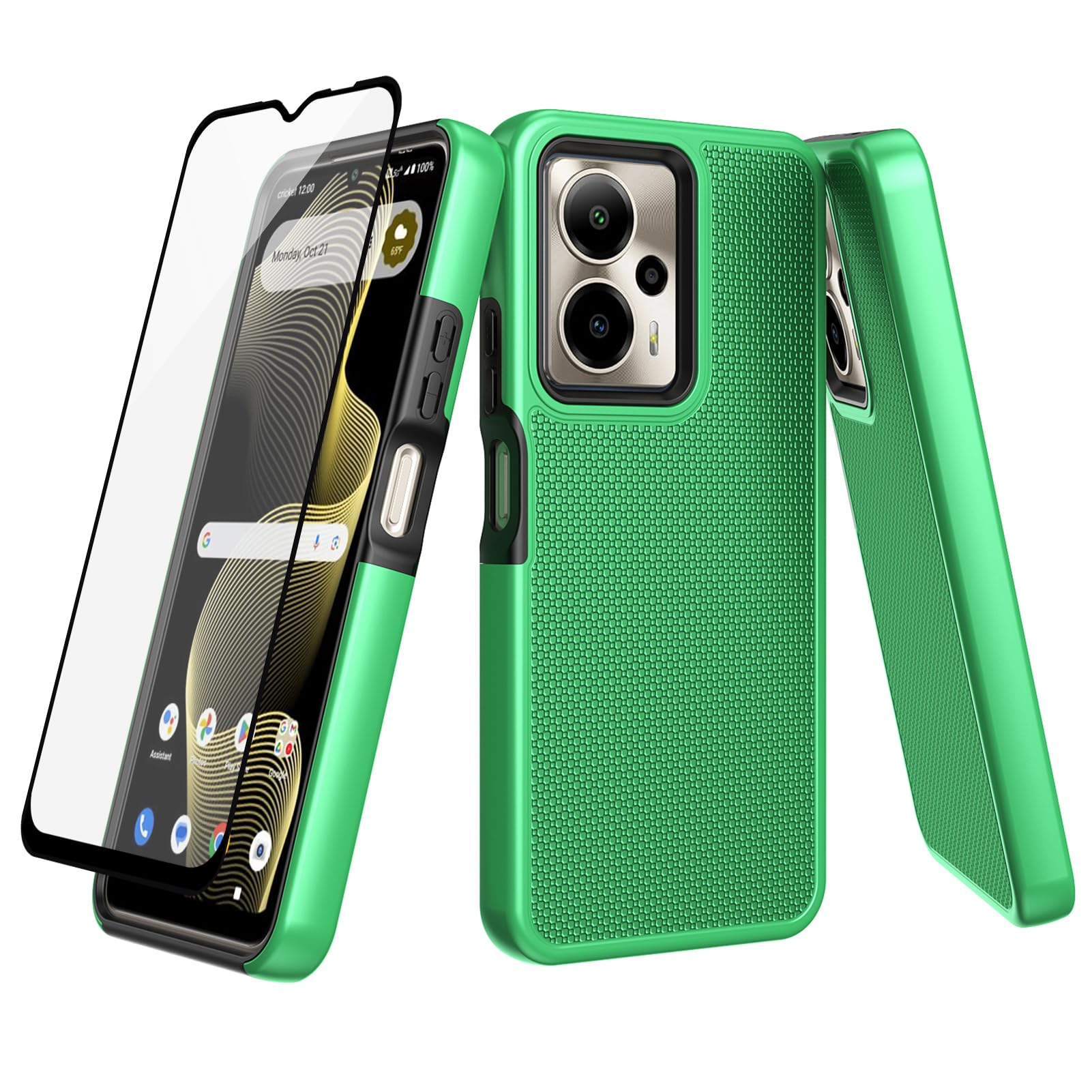 Ailiber for ATT Motivate Pro 5G Case, Cricket Outlast 5G 2024 Case with Screen Protector, Dual Layer Shockproof Protective, Silicone Bumper Non Slip