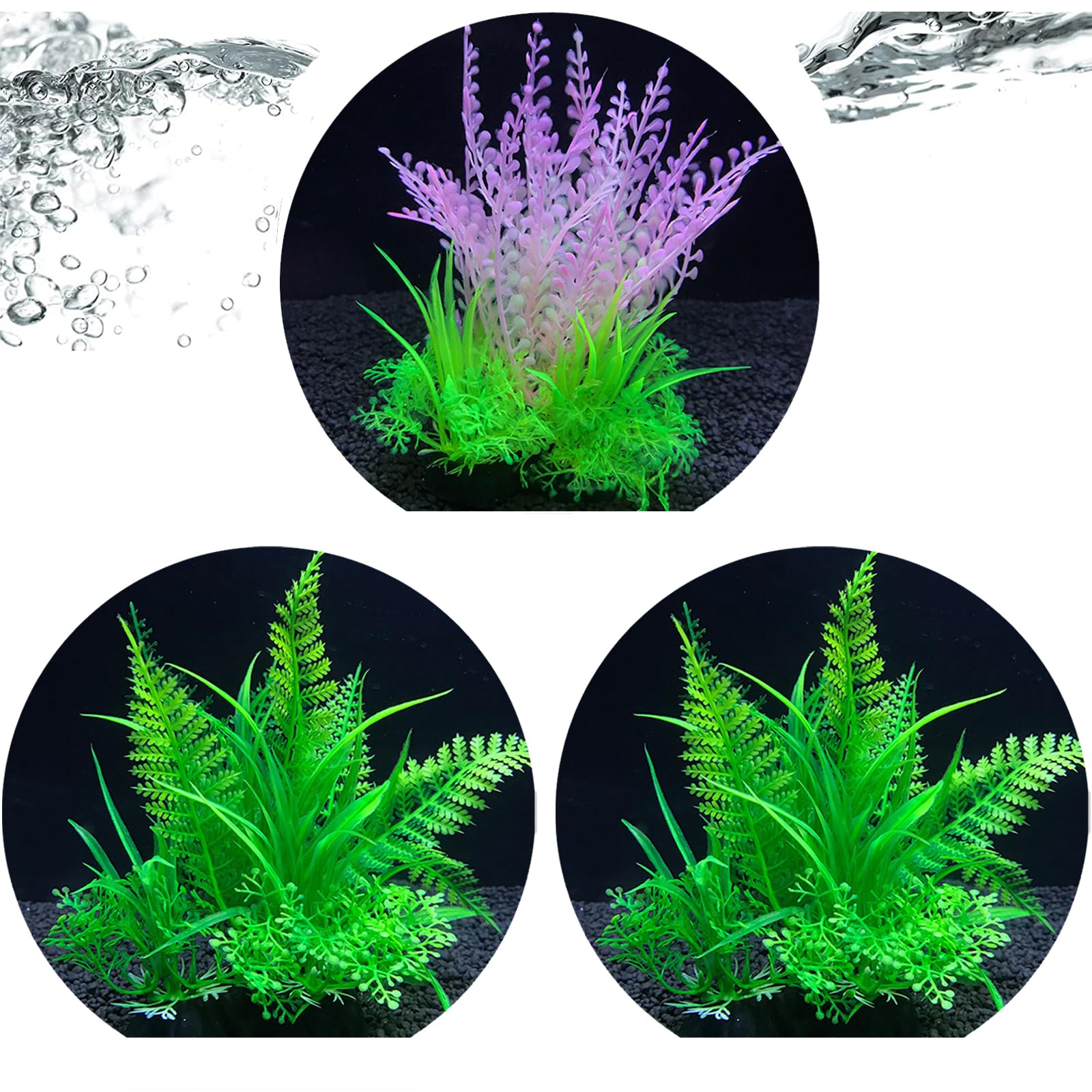 DtosbvOQ 3 Piezas Plantas Acuáticas Artificiales, Artificiales Plástico Peceras Acuarios Accesorios Plantas Verdes, Adecuado para la Decoración de la Oficina en el Hogar