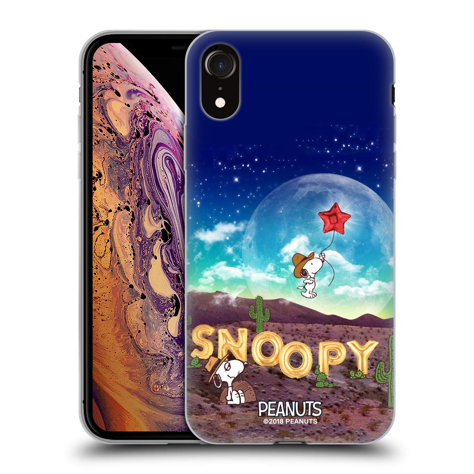 Head Case Designs Officially Licensed Peanuts Nebula Fly Balloon Snoopy Space Cowboy Gel Case [Military Grade Protection] Compatible with Apple iPhone XR