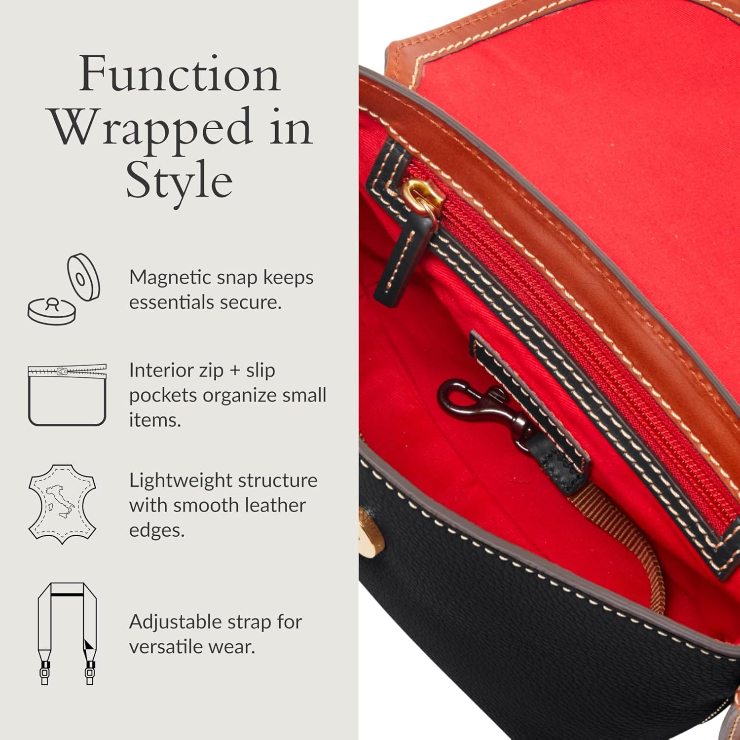 Dooney & Bourke Handbag, Pebble Grain Crossbody Saddle Bag