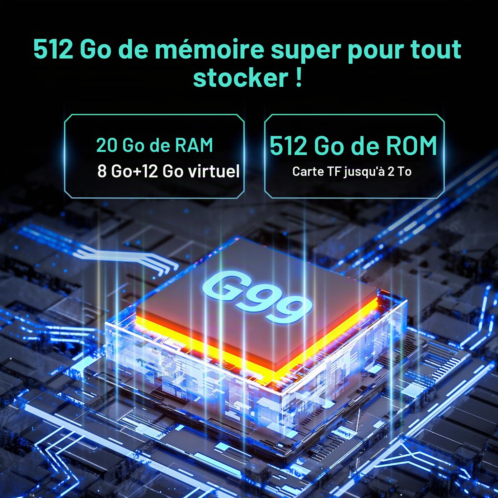 T30 Max Android 14 Tablette Tactile, 4K 12.4 Pouces Tablettes Gaming 20Go + 512Go/2To TF, 10800mAh/33W, 50MP+20MP, Helio G99 Octa Core, 2560 * 1600, Widevine L1, TUV/4G LTE/5G WiFi/OTG/GPS