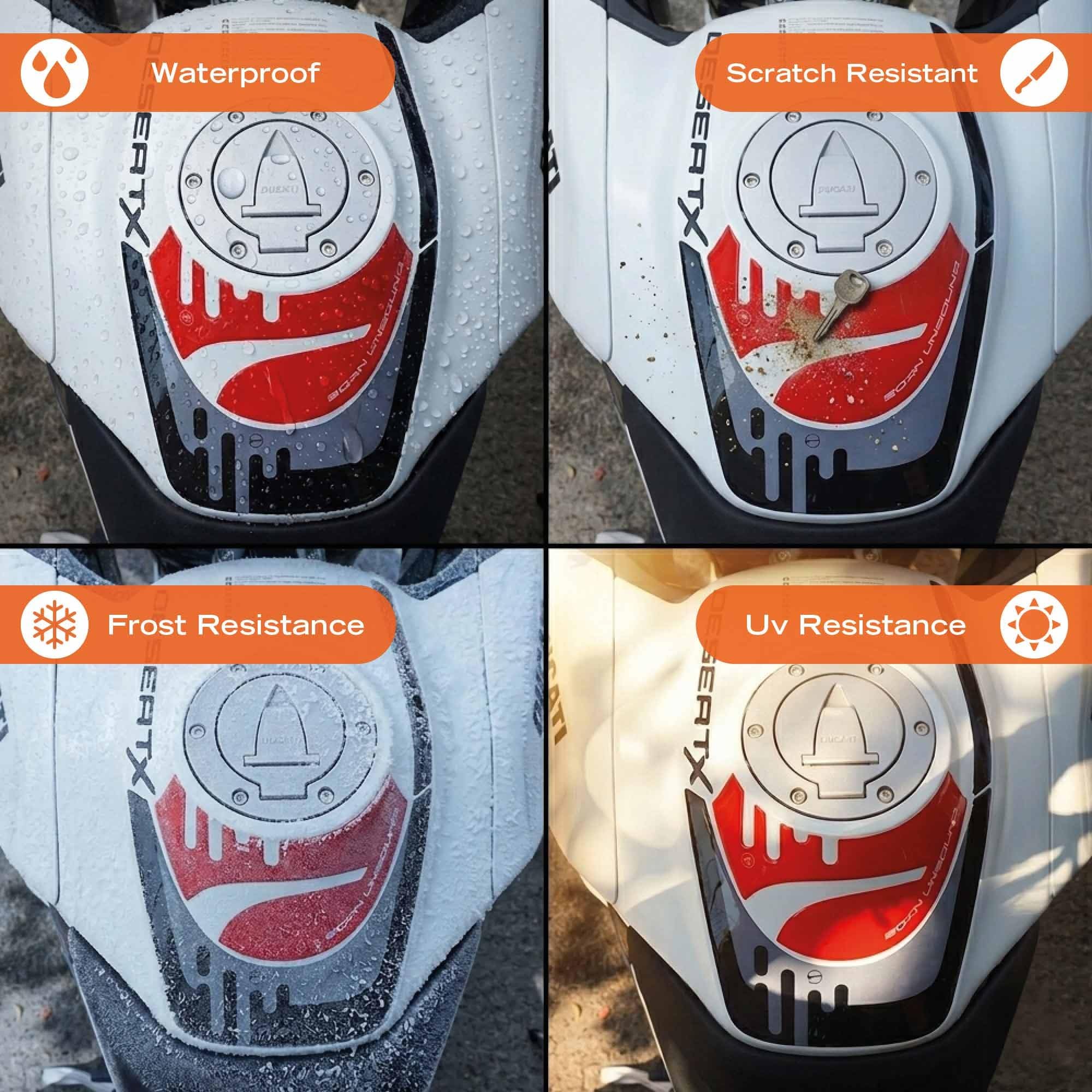 labelbike Adesivo Moto Paraserbatoio Compatibile con Ducati | DesertX 2026, Protezione Protezione in Resina, Antigraffio, Decorazione