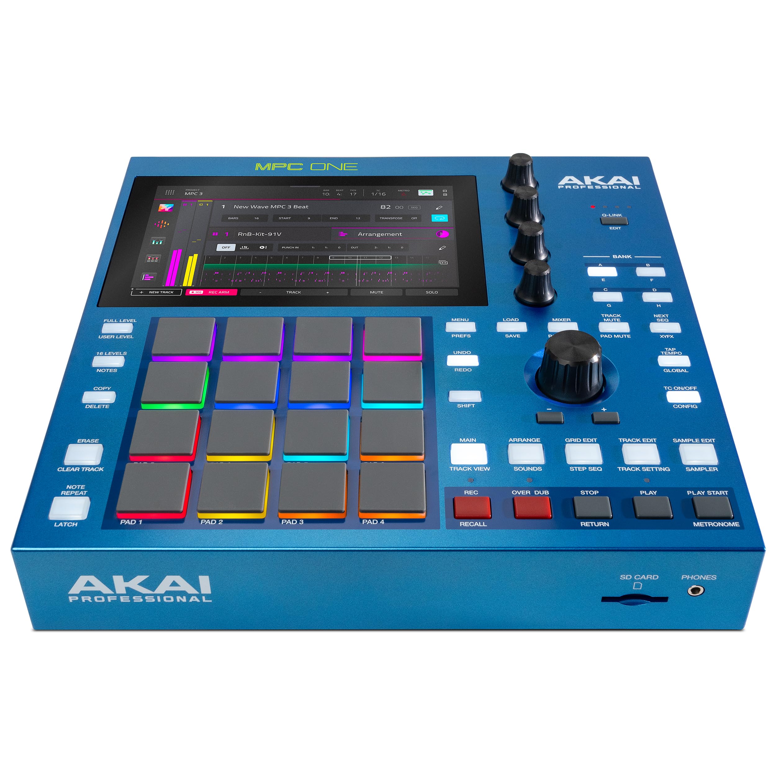 Akai Professional MPC One G2 Centro Producción Autónomo Next-Gen | Para beatmakers y productores, sampling, secuenciación y creación, con USB-C, 16 pads MPC, procesador 8 núcleos, 4GB RAM