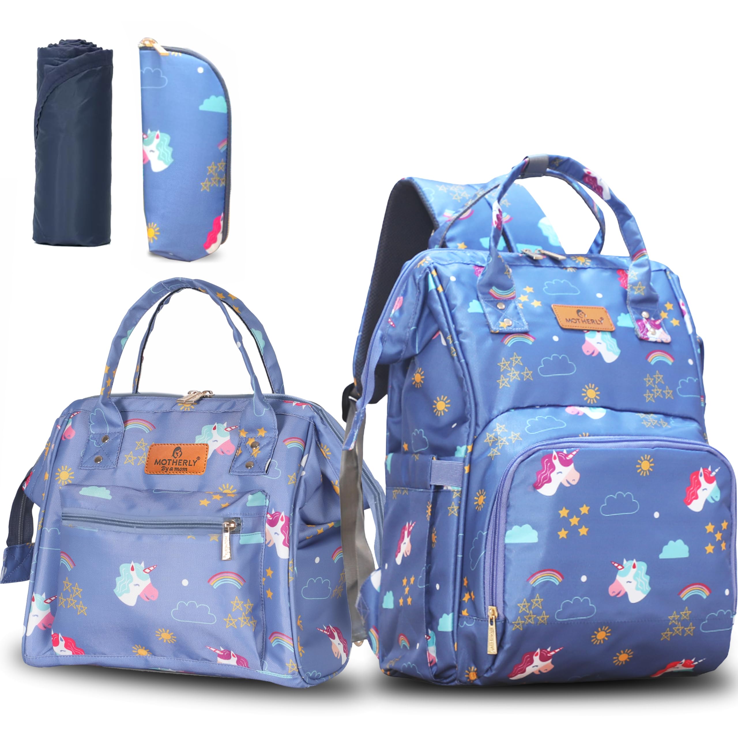 Motherly Elegant and Nano Diaper bag Combo for Mothers for Travel,Maternity Bag for Newborn Baby,Hospital Bag for Moms (Pegasus & Starry Sky)-picture-11