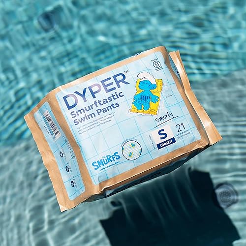 Miniatura 6 de DYPER Smurftastic - Pañales de natación para bebé, hipoalergénicos a base de plantas, pañales de natación ecológicos y absorbentes para bebés, talla
