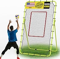 CHAOBING 7x4FT Volleyball Rebounder Net: 5-Angle Adjustable Steel Frame, High-Tension PE for Soccer, Baseball, Lacrosse Drills