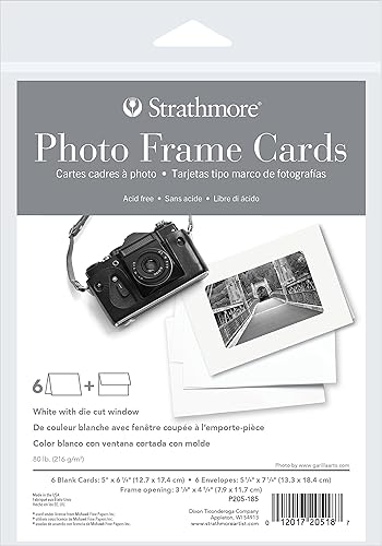 Strathmore Fotokarten, 5 x 6,875, Rahmen, Weiß