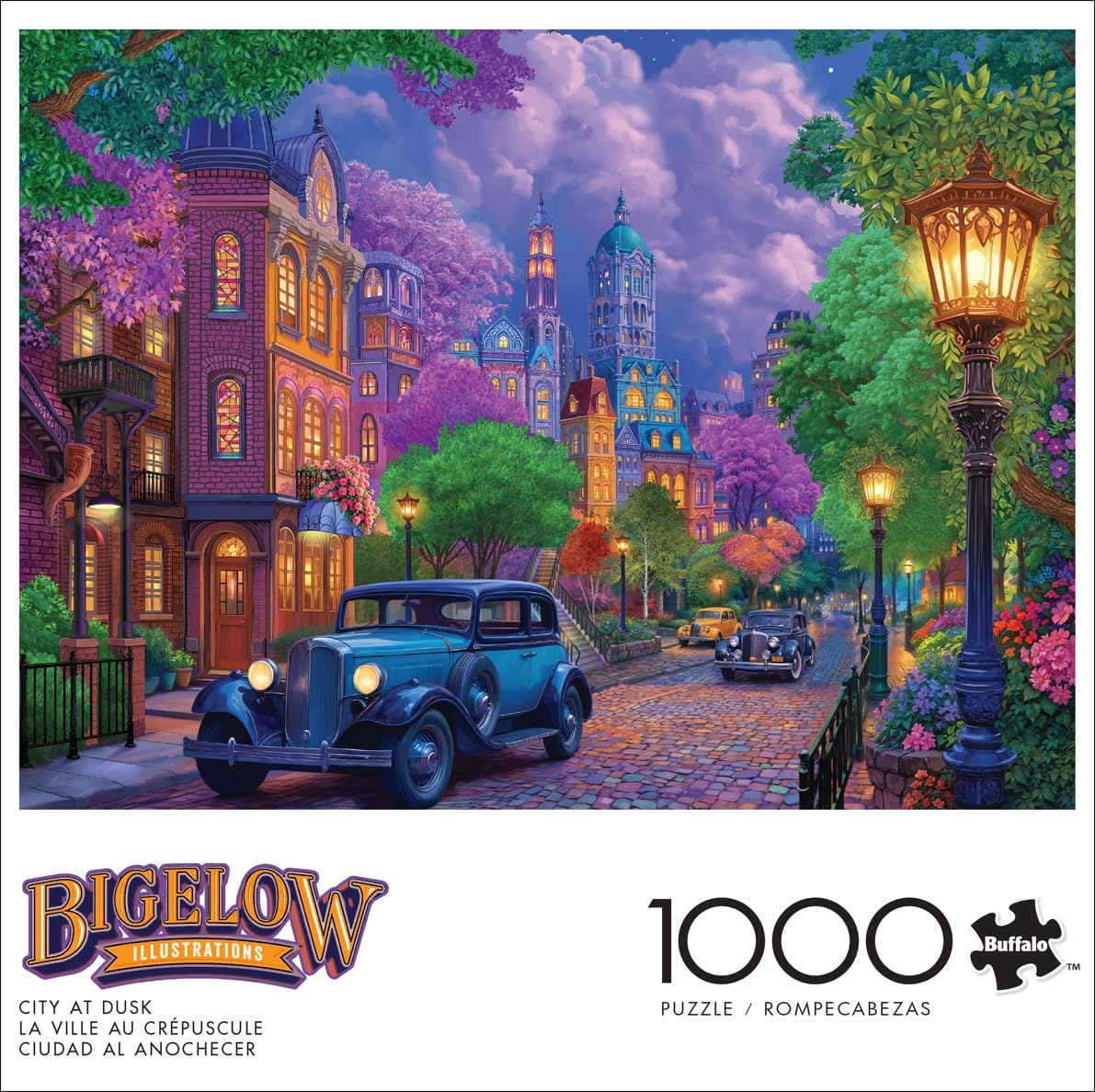 Buffalo Games - Bigelow Illustrations - Night and Day - City at Dusk - 1000 Piece Jigsaw Puzzle for Adults - Challenging Puzzle Perfect for Game Nights - Finished Size is 26.75 x 19.75