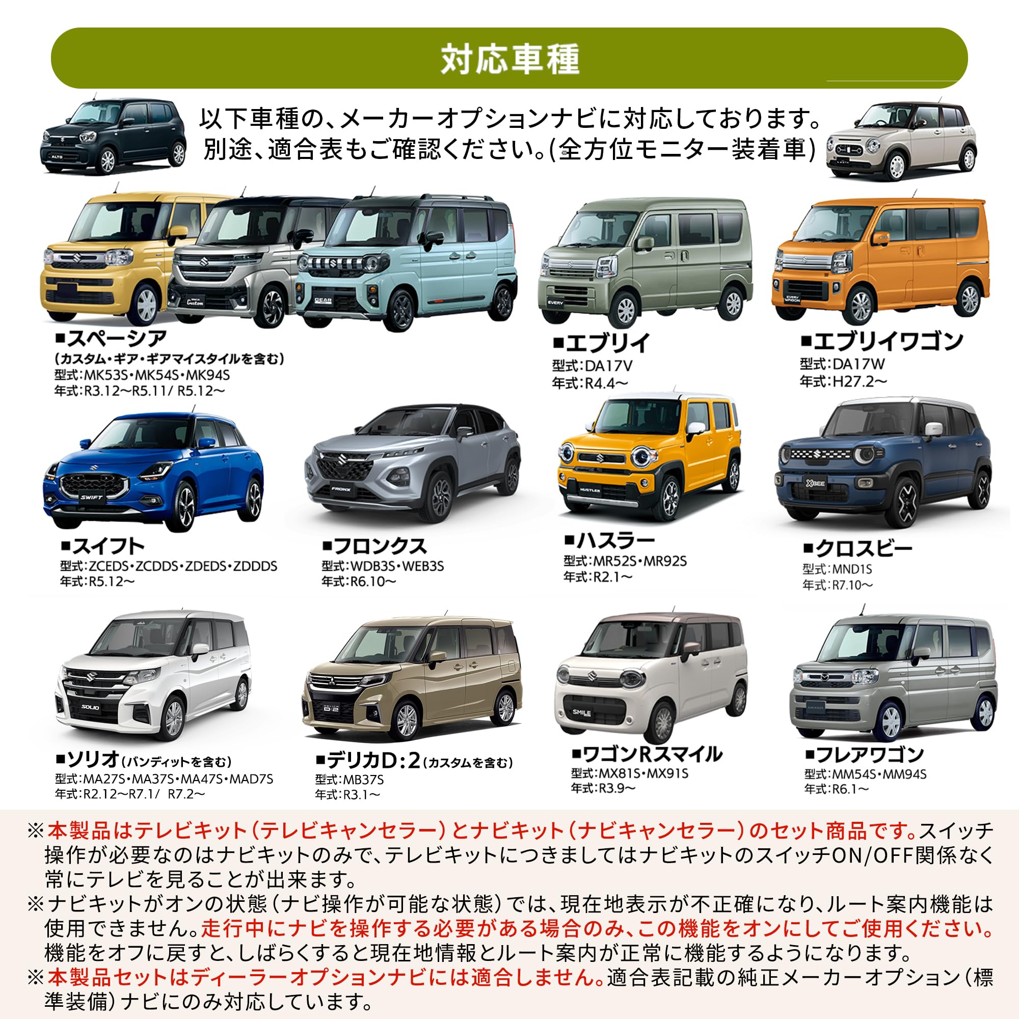 Amazon.co.jp: TVキャンセラー 新型 スイフト 9インチ ZCEDS ZDEDS