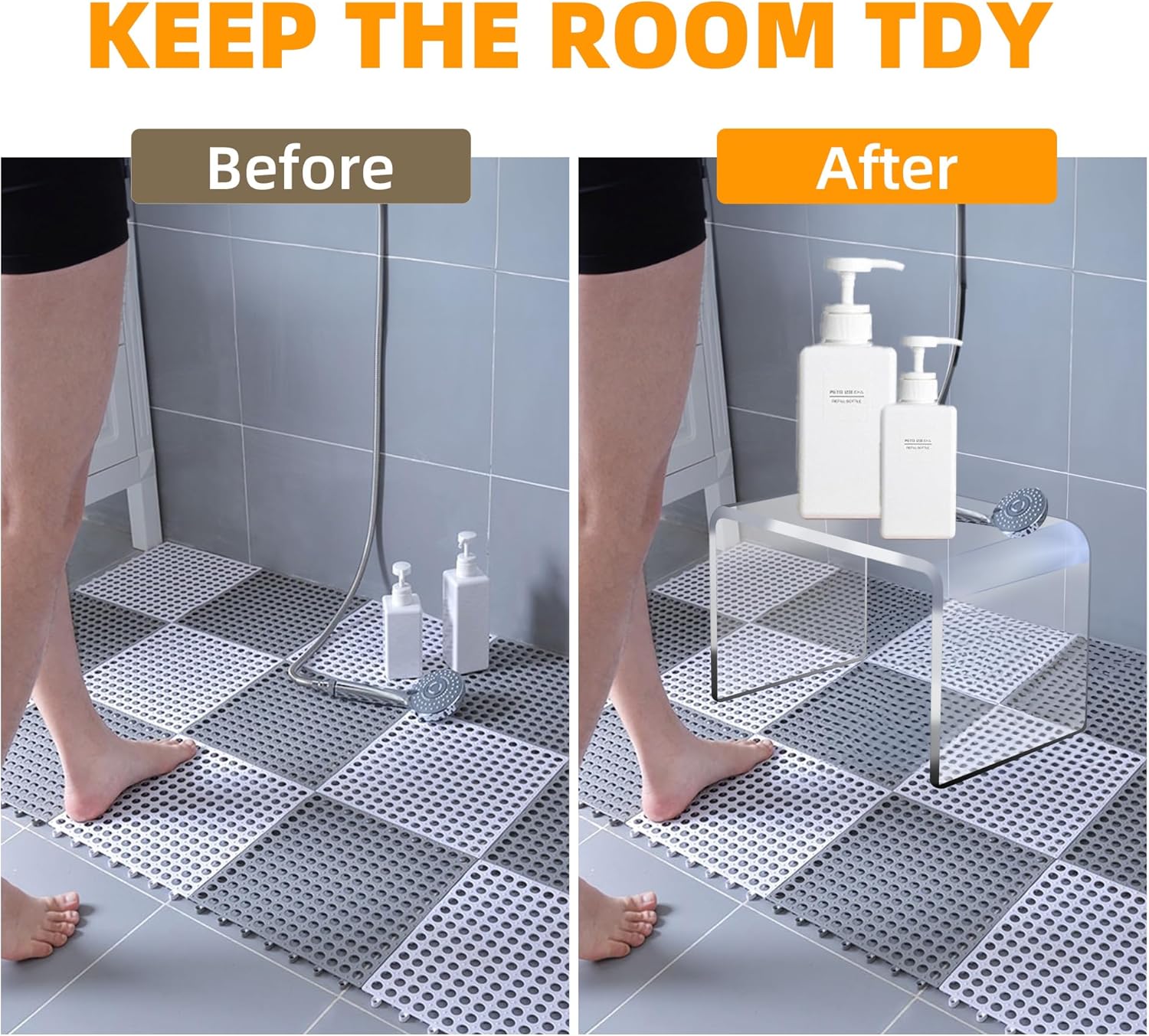Jusalpha Heavy Duty Acrylic Shower Stool, Clear Acrylic Stands for Display 10mm Thickness Stand 200 lbs Capacity, Display Riser, Footstool, Shower Stool for Shaving Legs,Riser019 (10 Inch)