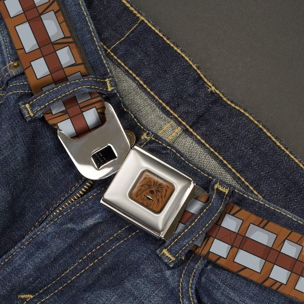 Cinturón hebilla de cinturón de seguridad Star Wars Chewbacca Bandolier de encuadernación marrón gris 32 a 52 pulgadas