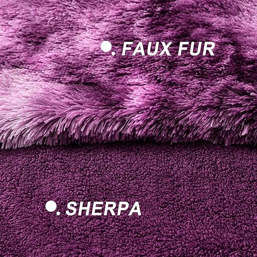 Miniatura 3 de BEAUTEX Manta de piel sintética, manta suave y esponjosa, cálida manta de franela de felpa gruesa, mantas peludas de lujo para decoración de la