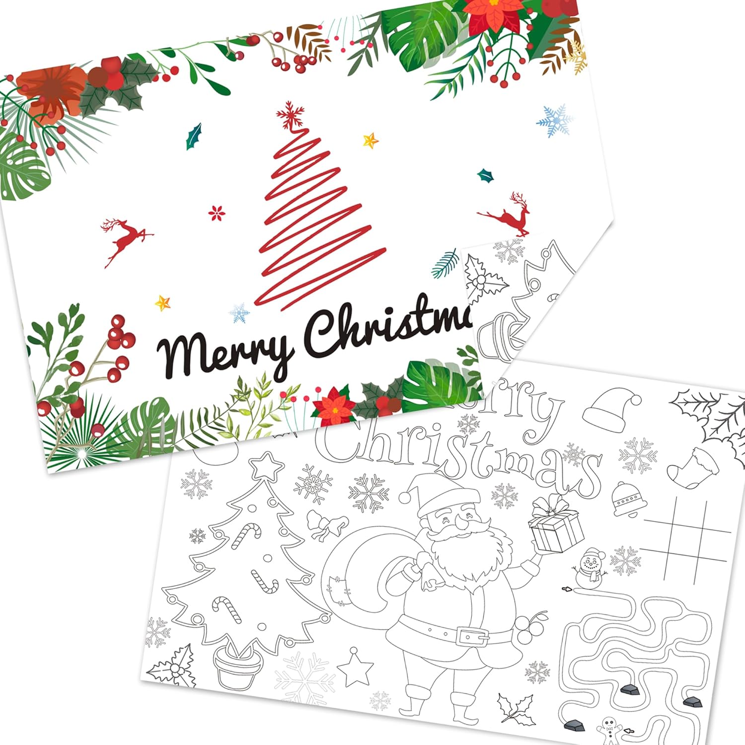Christmas Tree Disposable Paper Placemats 24pcs, Winter