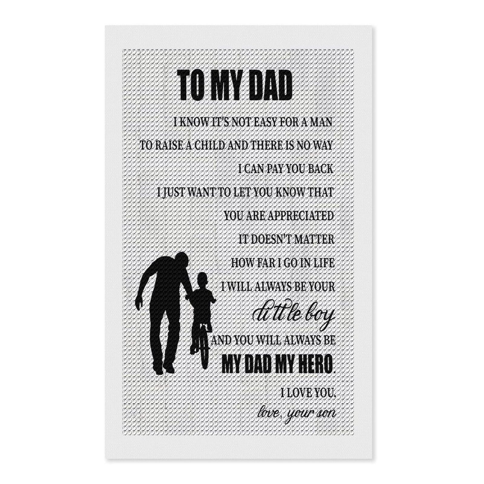 Junmoney to My Dad Riding Diamond Painting Set 12"x20", for Beginners, Modern Decor, Simple to Start, Gift Idea, Pleasing Wall Art Project