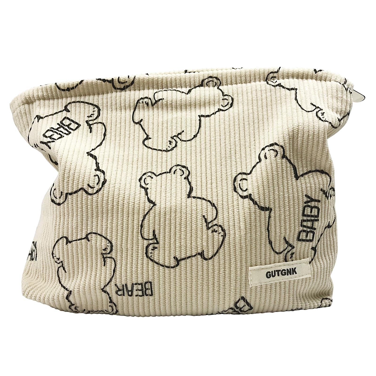 GUTGNK Women's Cosmetic Bag, Cute Bear Travel Cosmetic Bag Small Cosmetic Bag Skin Care Cosmetic Change and Wash Convenient Handbag Zipper Storage Bag