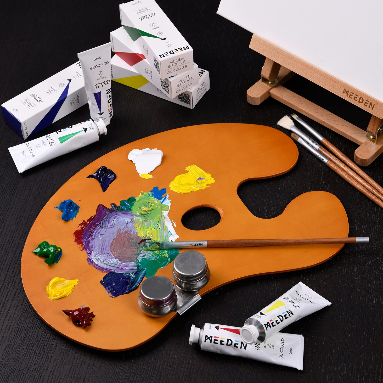 MEEDEN Confezione da 2 tavolozze di colori acrilici con finitura ad olio, 39,9 x 30 cm, tavolozza per pittura ad olio, tavolozza artistica, tavolozza artistica con grande foro ergonomico per il