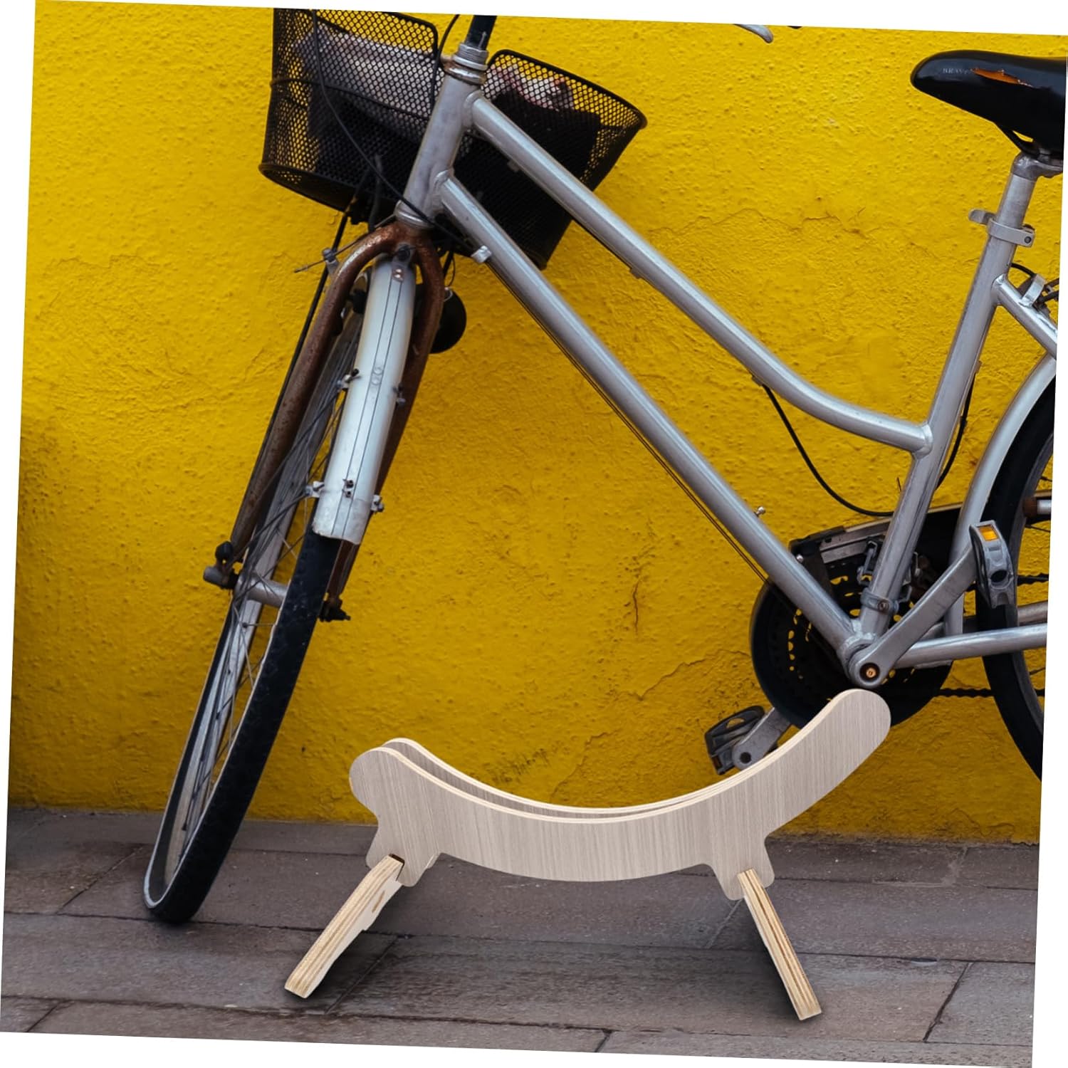 GANAZONO Elegant Wooden Parking Rack for Indoor Cycling Scooter Stand Sturdy Bike Holder Portable Bike Support Detachable Scooter Parking Stand
