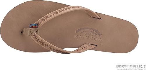 Miniatura 3 de Rainbow Sandals Ladies Las Flores - Una capa de cuero de primera calidad con una correa estrecha floral de 12"