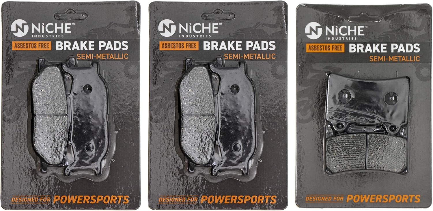 NICHE Brake Pad Set for Yamaha Road Star Midnight Silverado 4WM-W0045-00 4KG-25805-00 Front Rear Semi-Metallic