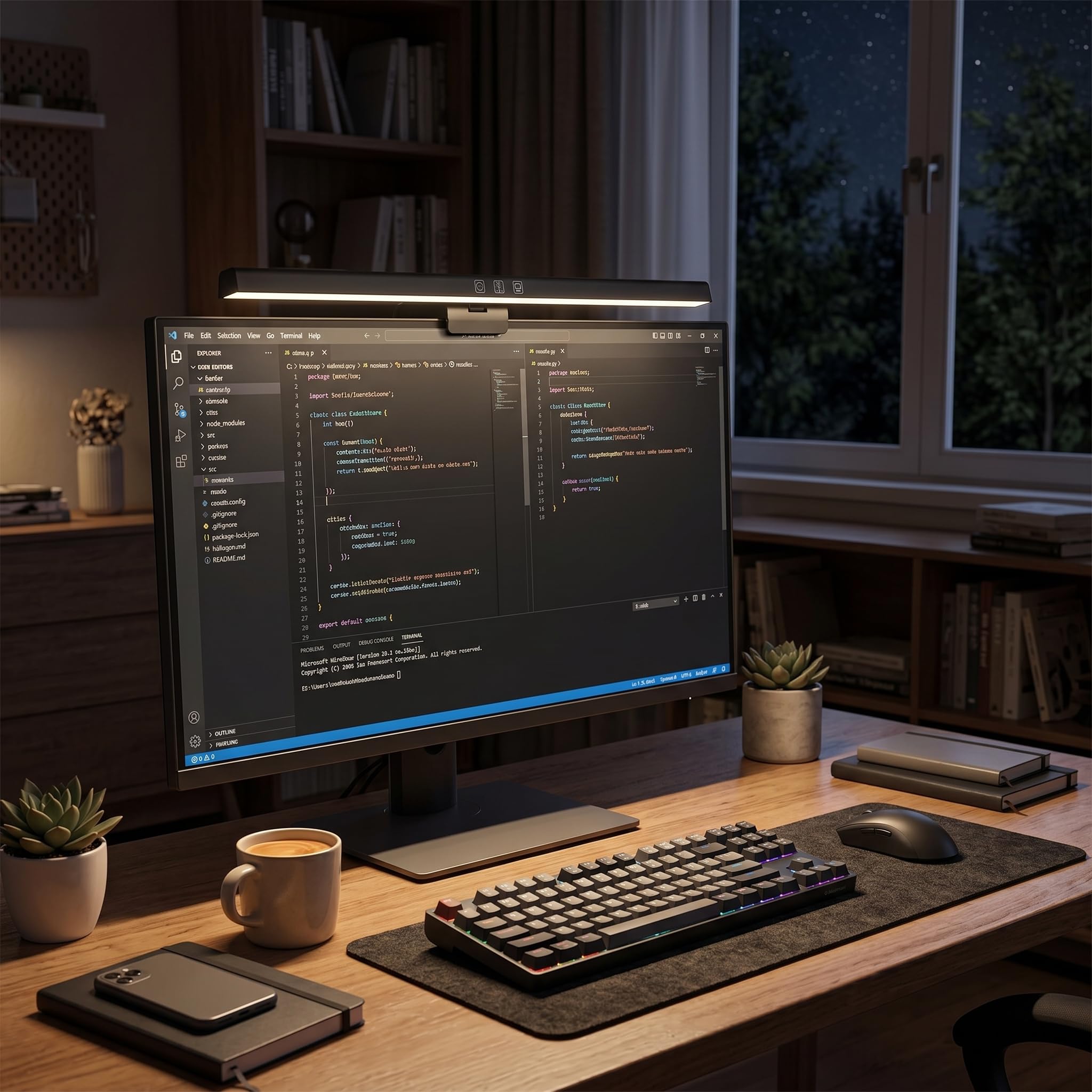 Pasek świetlny Monitora Ekranowego, Bezstopniowe ściemnianie LED Monitor Komputerowy LED Funkcja Pomiaru Czasu Sterowanie Dotykowe ABS dla Domu (BLACK)