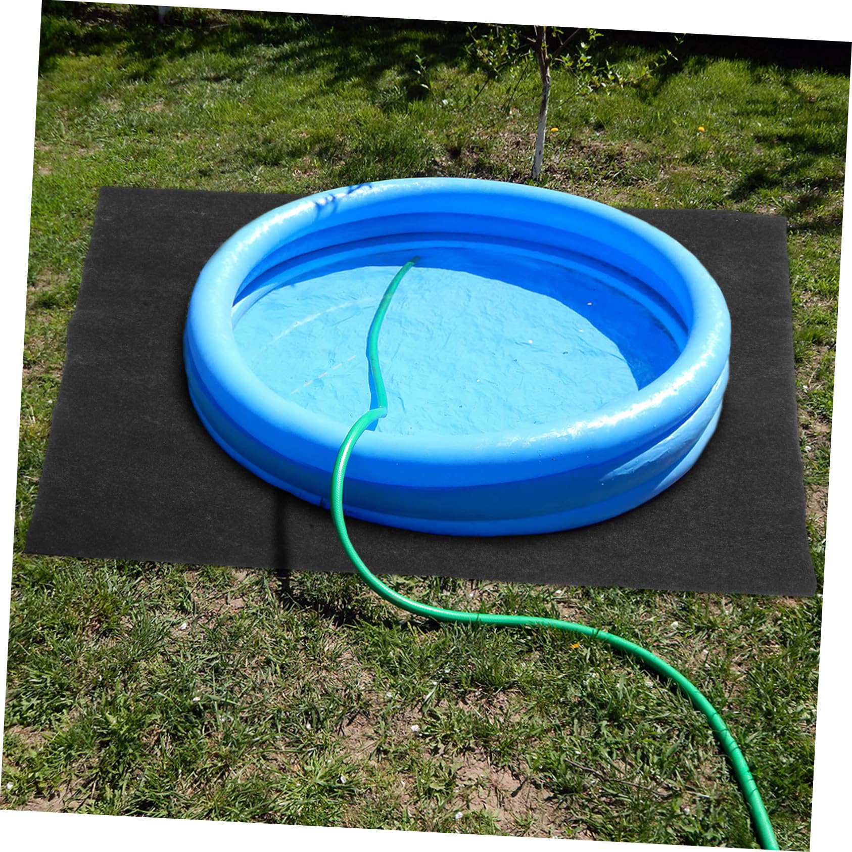 Milisten Tapis de Spa Gonflable Noir 1 Pièce en Feutre et PE, Antidéchirure