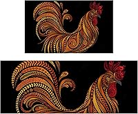 Vista 16 de Juego de 2 alfombras de cocina florales coloridas para el piso, alfombra de piso boho colorida para la cocina, alfombras de piso de cocina boho