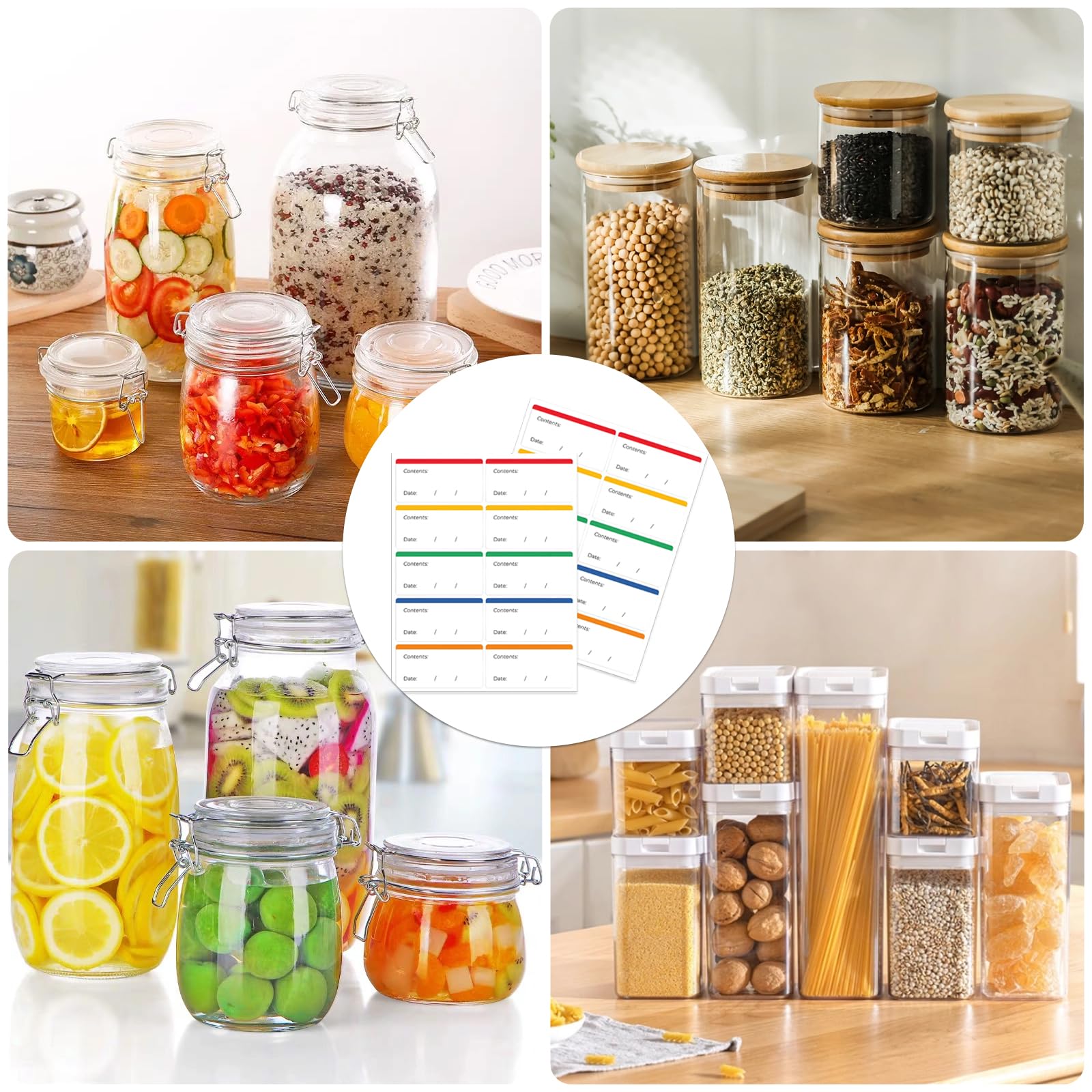 Gefrieretiketten 300 Stück 6x3cm Ablösbare Klebeetiketten Bunt Lebensmitteldatum Etiketten