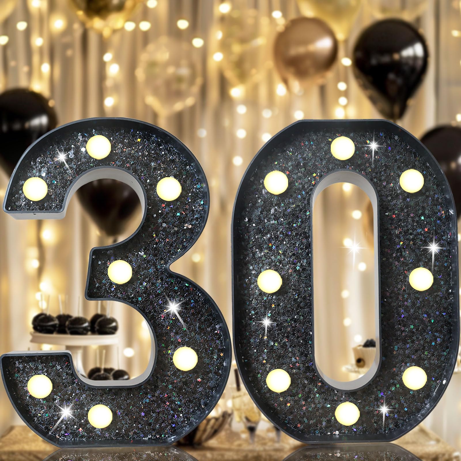8.8" Decorative LED Light Up Numbers, Marquee Numbers Lights for 7th Birthday Decorations, Lighted Number Sign for Birthday Party Night Lights Wedding Anniversary Home Wall Decor, White Number 7 — view 89
