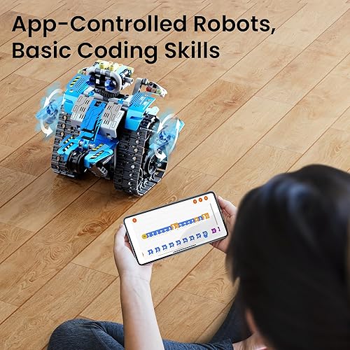 Miniatura 4 de Sillbird Kit de construcción de robot con control remoto, regalos STEM para niños de 8 a 12 años, juguetes robóticos de codificación técnica para