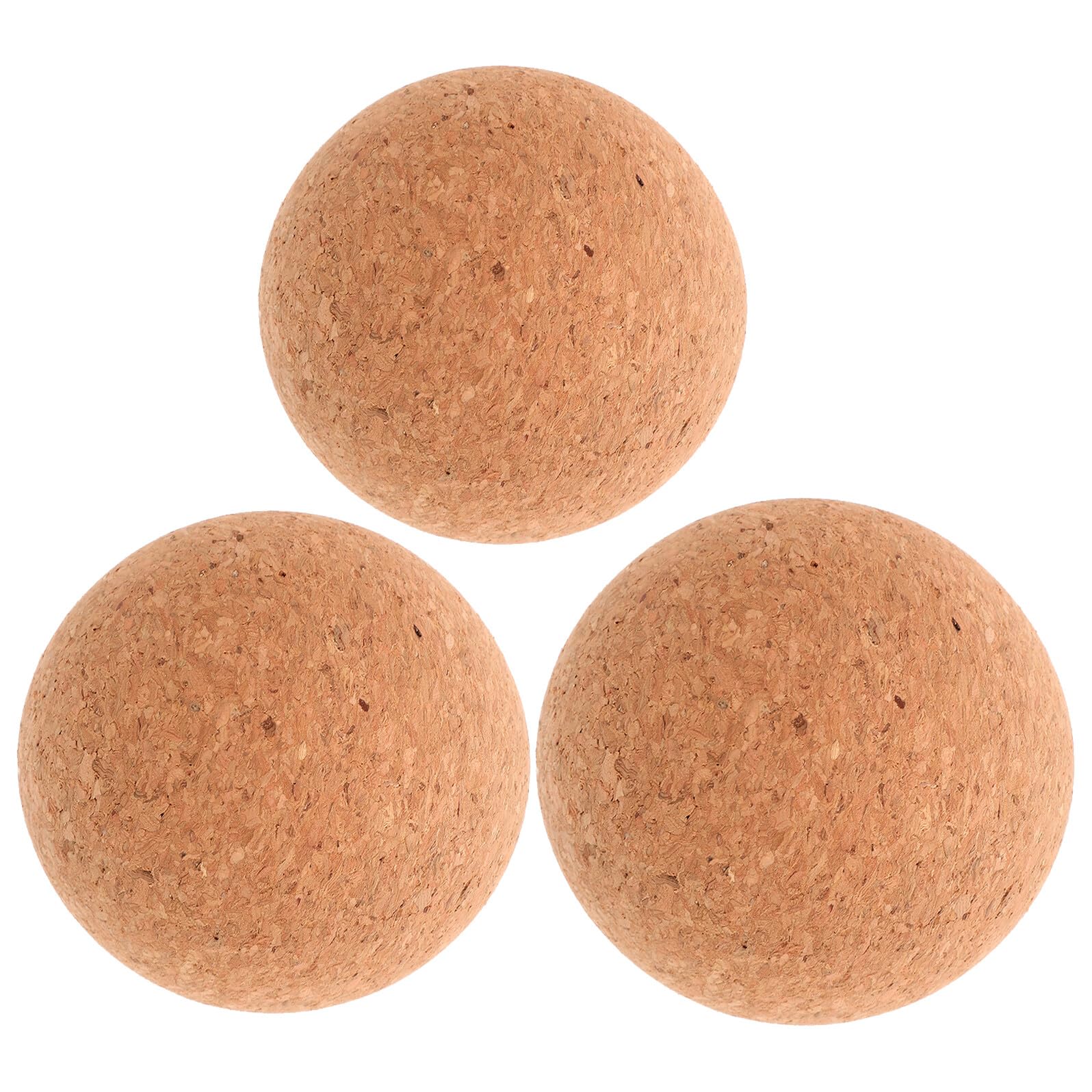 VALICLUD Balones de Corcho para Yoga 3 Unidades 8/9/10 CM Sólidas para Masaje Profundo Herramienta Portátil para Fascia Alivio Muscular en Espalda Cuello y Pies Masajeador Multiusos