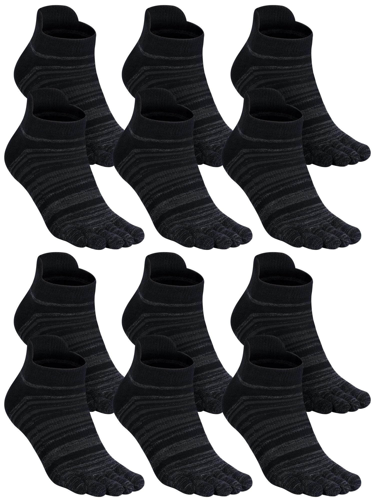 Fourluoo 3/6 Pairs Cotton Toe Socks for Women Men