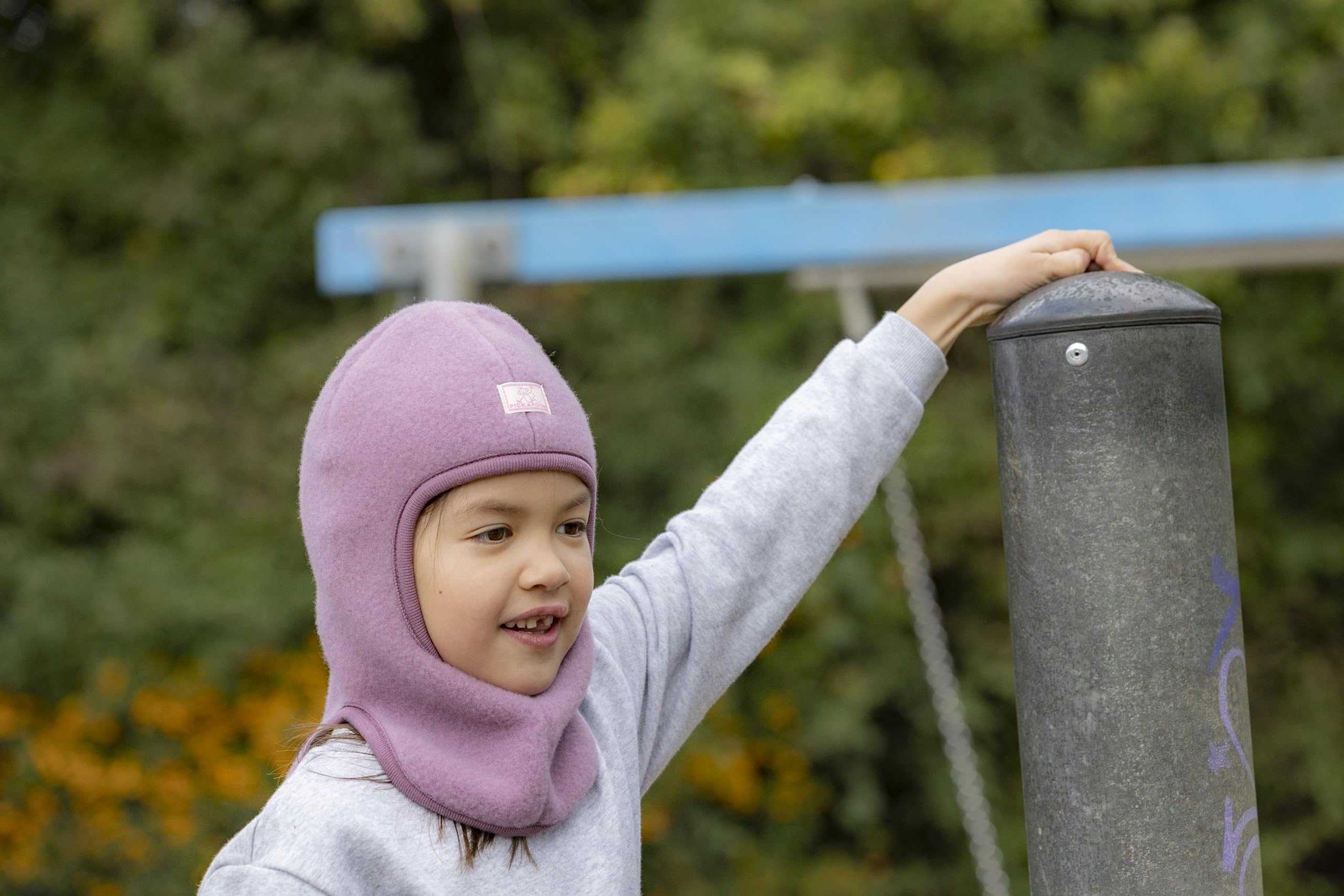 Pickapooh Hat 100% Merino Wool Balaclava Baby Boy Girl Children Fleece Winter Sturmhaube (52 cm (20,5 in), Pink)