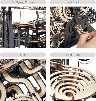 ROKR 3D Wooden Puzzles for Adult, Marble Run Puzzle Model Mechanical Marble Run Building Kits DIY Toy Hobbies for Adults for Men, Women