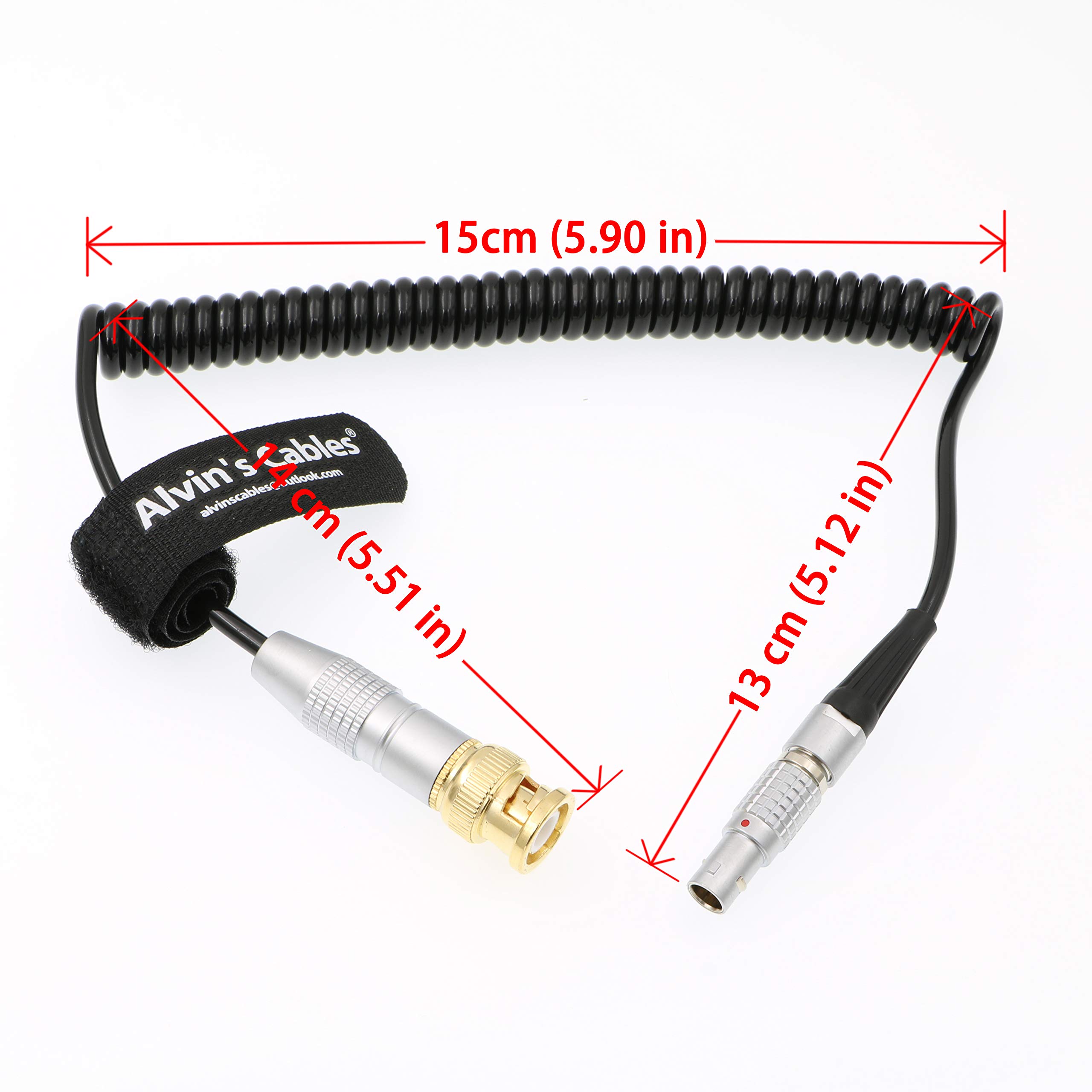Alvin's Cables BNC Mâle à 5 Broches Mâle TIME CODE Câble Spiralé pour ARRI Mini SOUND DEVICES Zaxcom