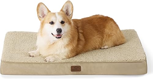 Miniatura 16 de Bedsure - Cama grande para perros para jaula - Camas planas y cómodas para mascotas con funda extraíble y lavable, alfombrilla ortopédica de espuma