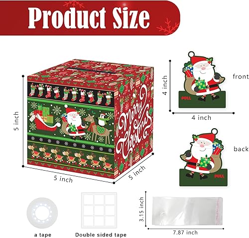 Miniatura 9 de Caja de dinero de feliz cumpleaños para regalo en efectivo, incluye tarjeta de feliz cumpleaños y 35 bolsas transparentes, divertido regalo de