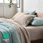Bare Home Washed Queen Sheet Set - Premium 1800 Ultra-Soft Microfiber Bed Sheets - Double Brushed - Hypoallergenic - Stain Resistant (Queen, Washed Pebble Beach)