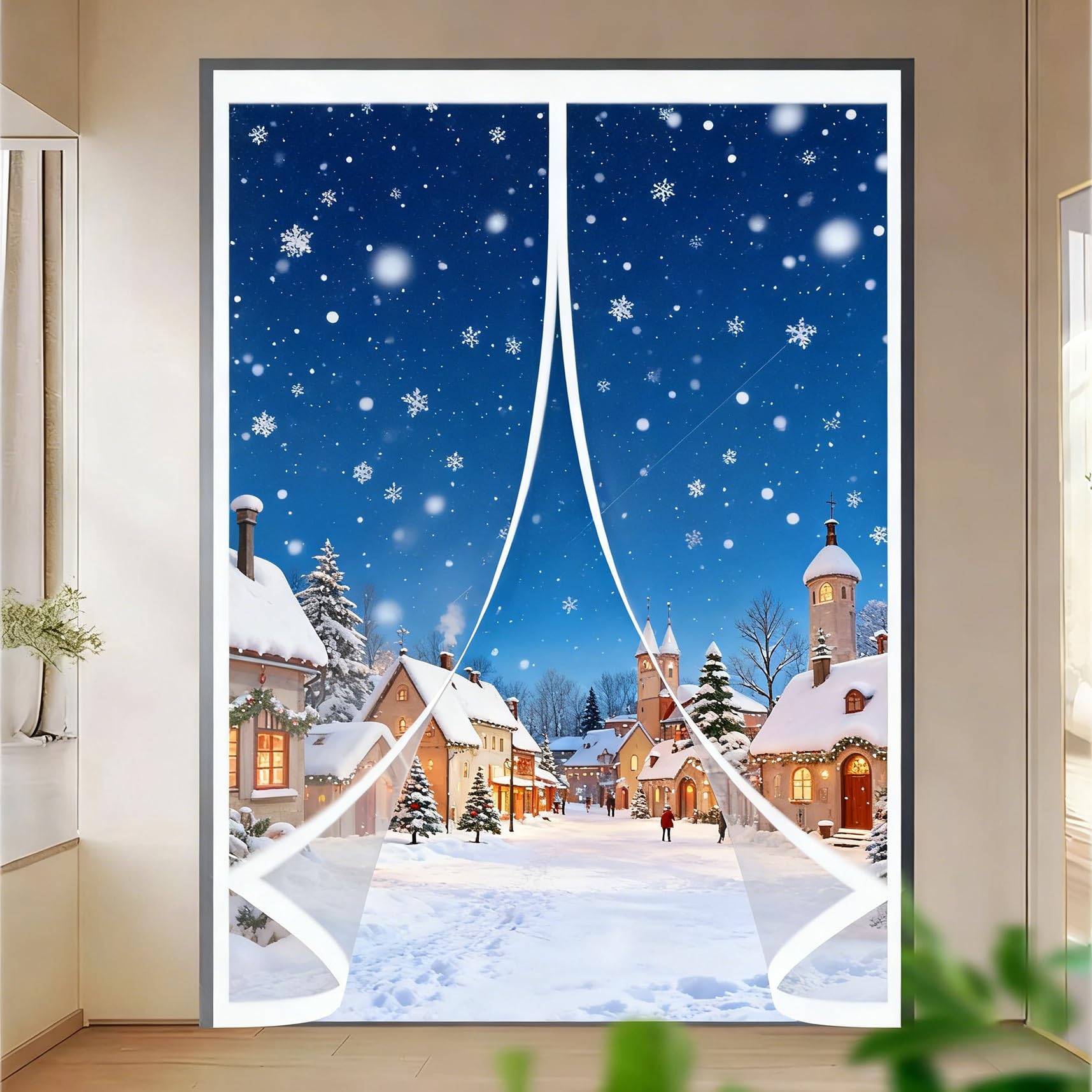Rideau de porte thermique contre le froid et les moustiques 160x200