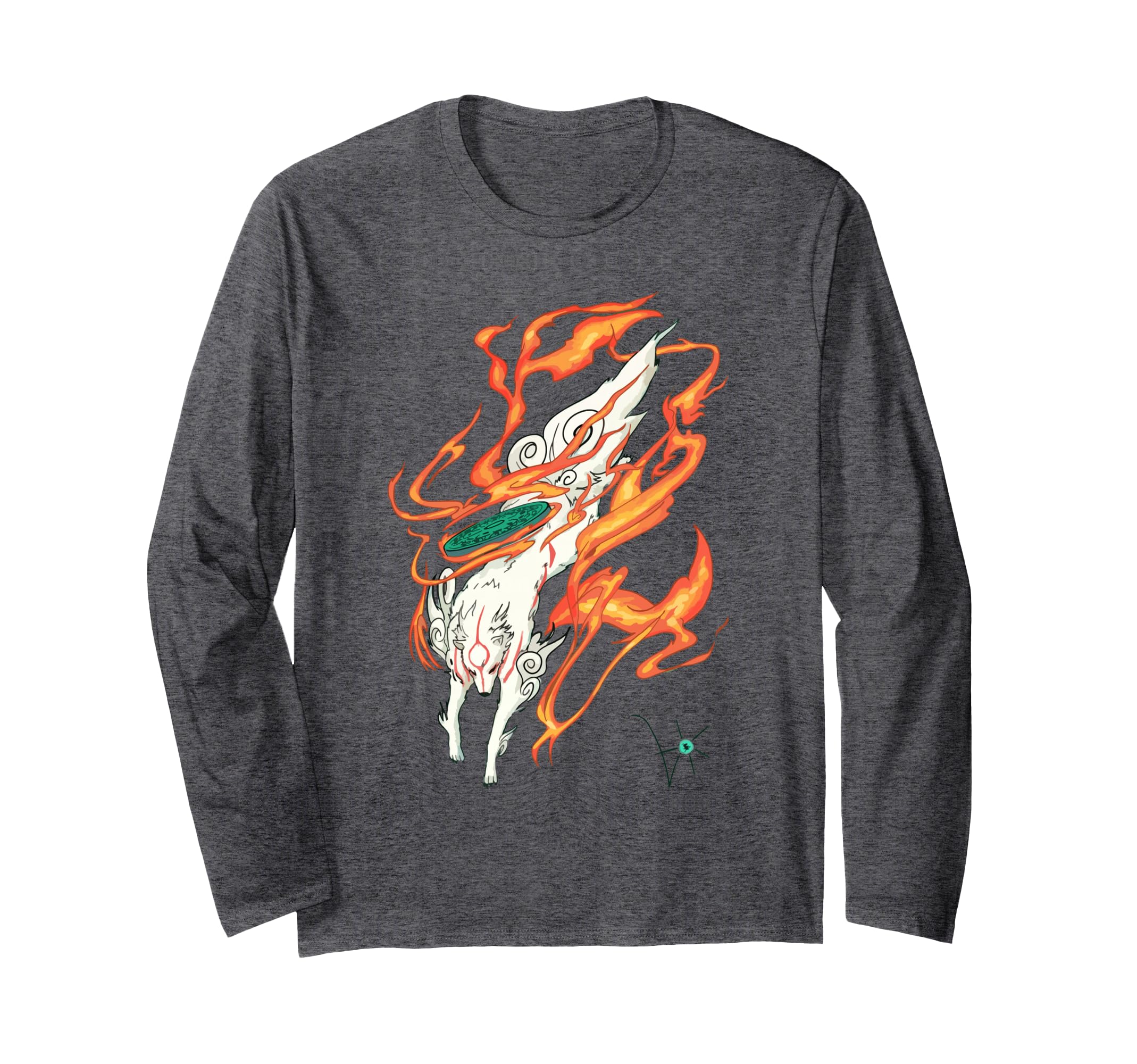 Okami Amaterasu Sun God Wolf The Great Wave Video Game Long Sleeve T-Shirt