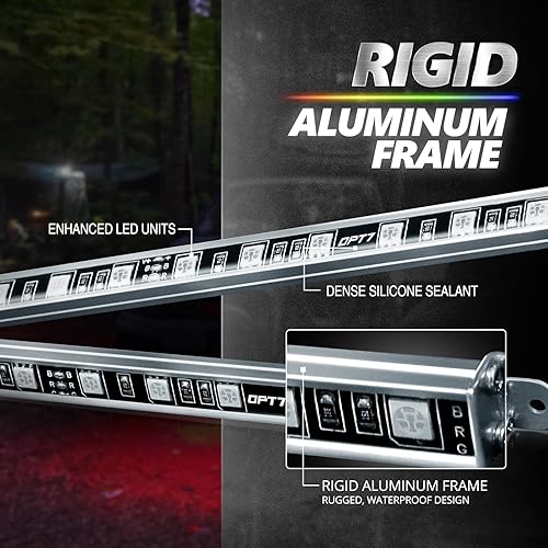 Miniatura 8 de OPT7 Kit de luz interior y bajo brillo con control de aplicación para automóvil, camioneta, autocaravana, luces LED de neón para exteriores, modos