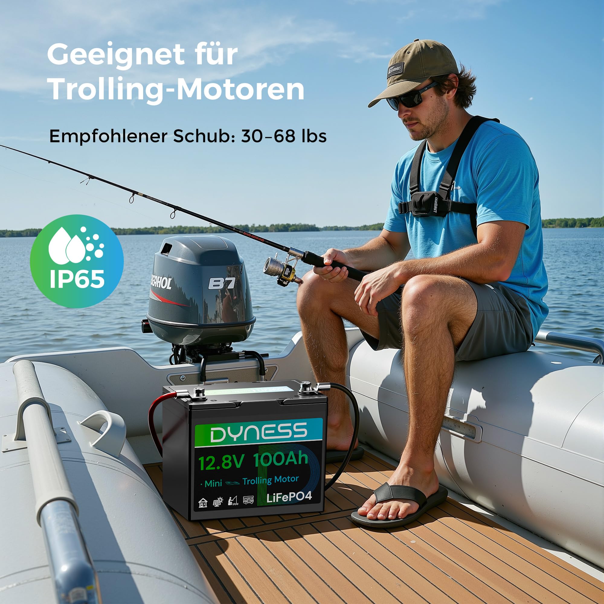 Dyness Lithium Batterie 12V 100Ah LiFePO4 Mini Akku mit 100A BMS, Niedertemperaturschutz, Max.15000 Zyklen, für Bootsmotor, Wohnwagen, Batterie Box, Solarsysteme, Netzunabhängige Systeme