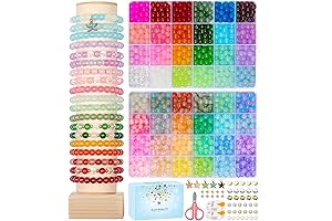 DUDUCOFU Crystal Beaded Bracelet Making Kit with Star Pendants