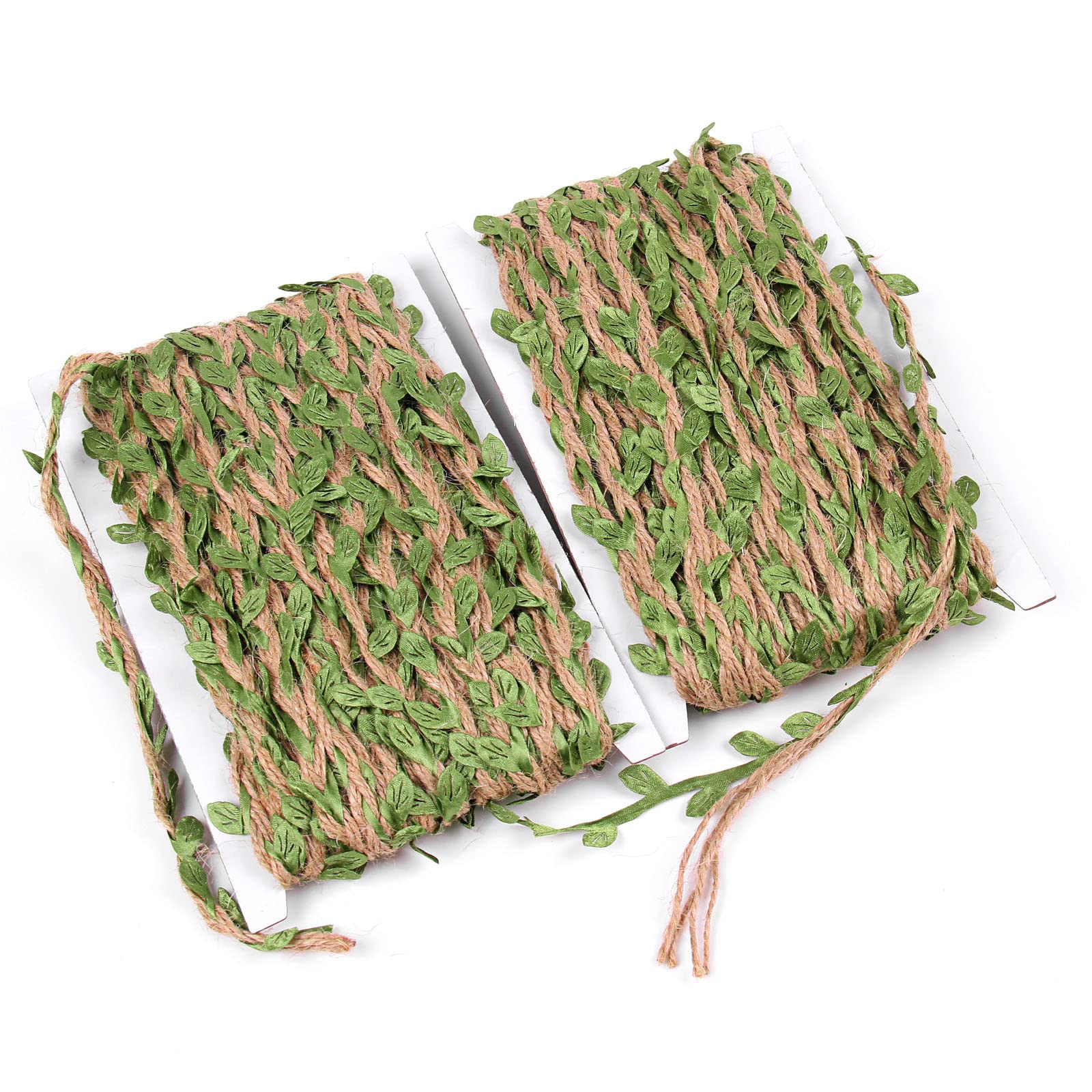 Spago Iuta 10m 5mm Spago Di Iuta Con Foglie Verdi - 4 Rotoli Da 10m Per Decorazioni Naturali Ghirlanda Iuta Verde